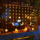 3.5M Waterproof Battery Box Powered Star & Moon Curtain String Ramadan LED Lights