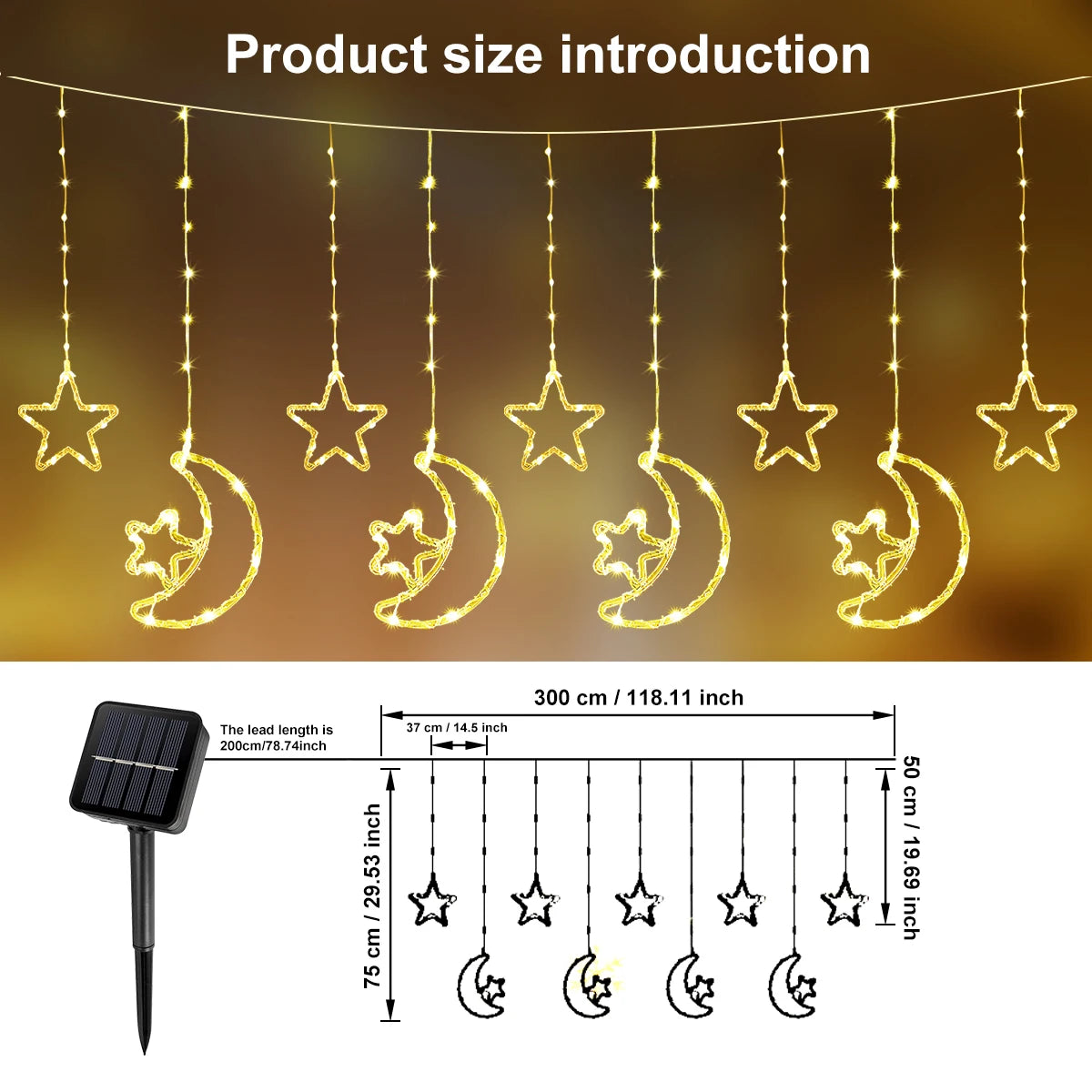 Solar Power Hanging Ramadan Lights 8
