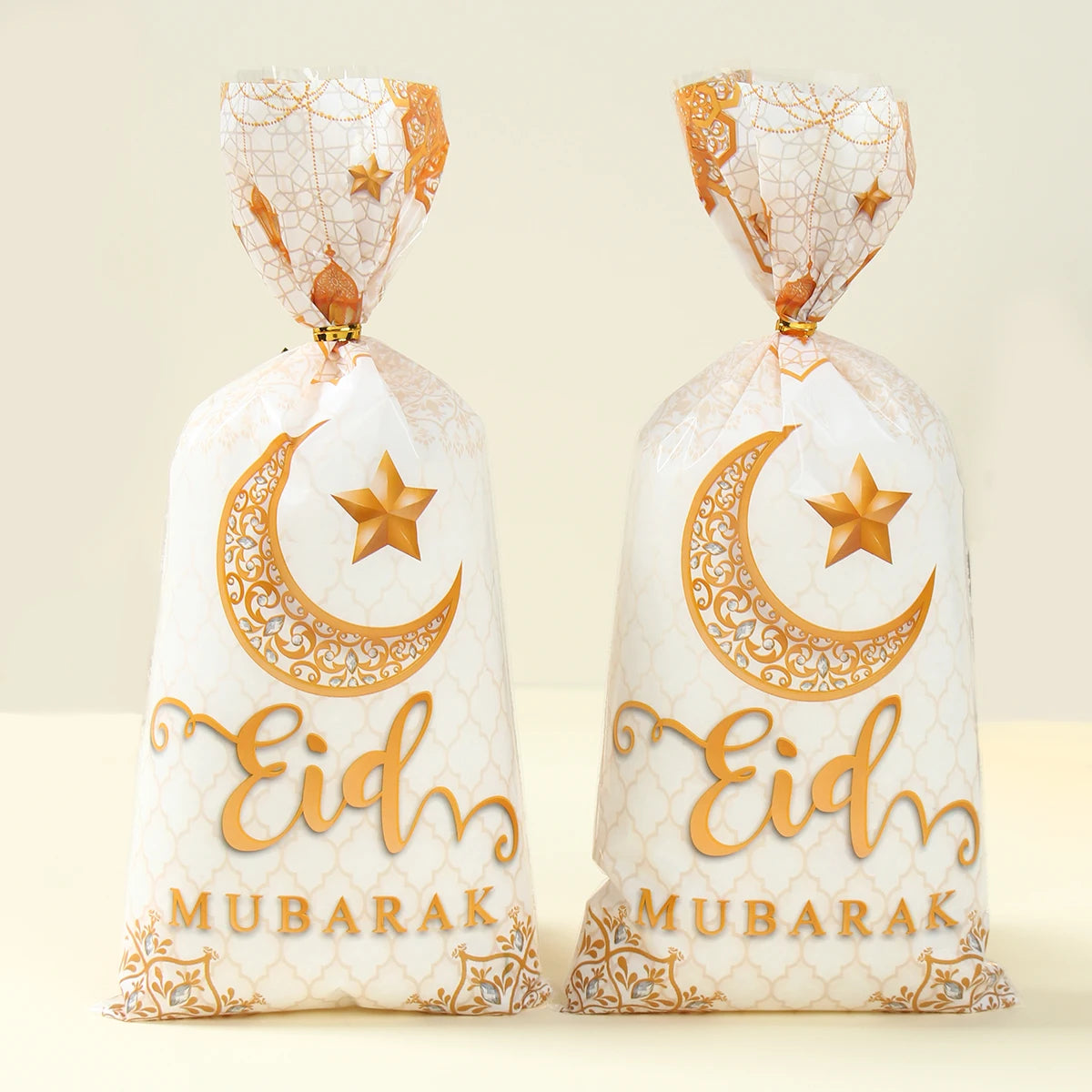 25/50/100pcs Eid Mubarak Plastic Gift Bags