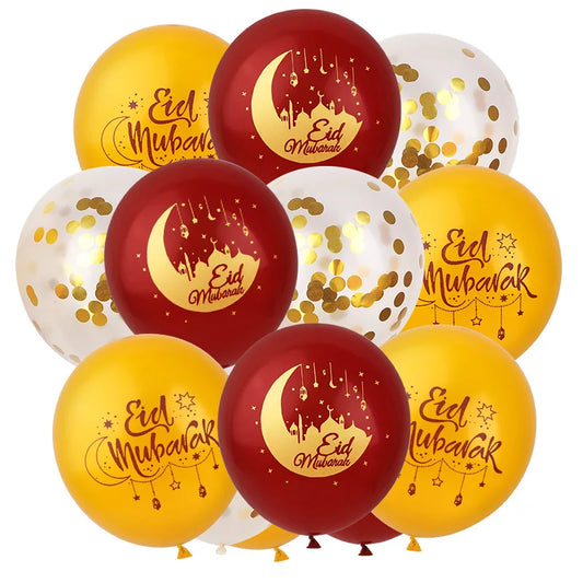 Gold/Red/White Eid Balloons