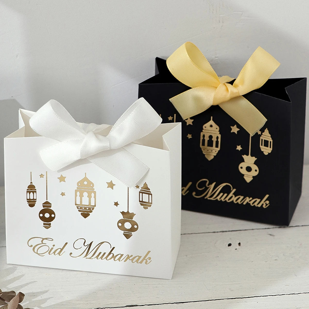 5Pcs Eid Gift Bag Set White/Green/Black/Yellow