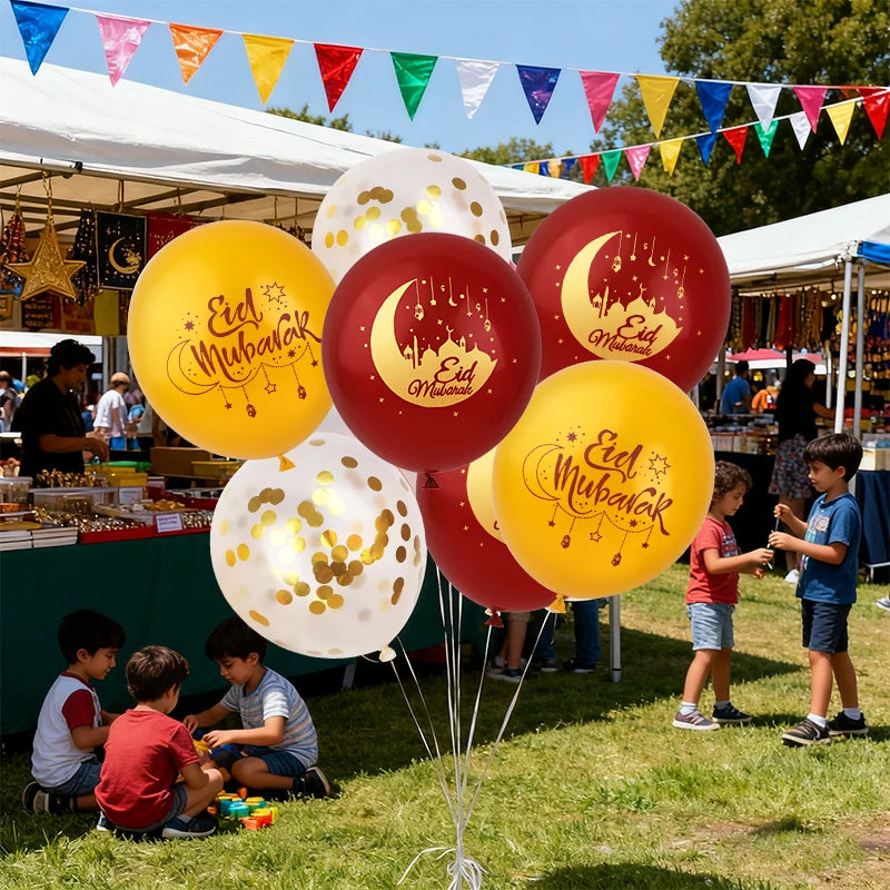 Gold/Red/White Eid Balloons