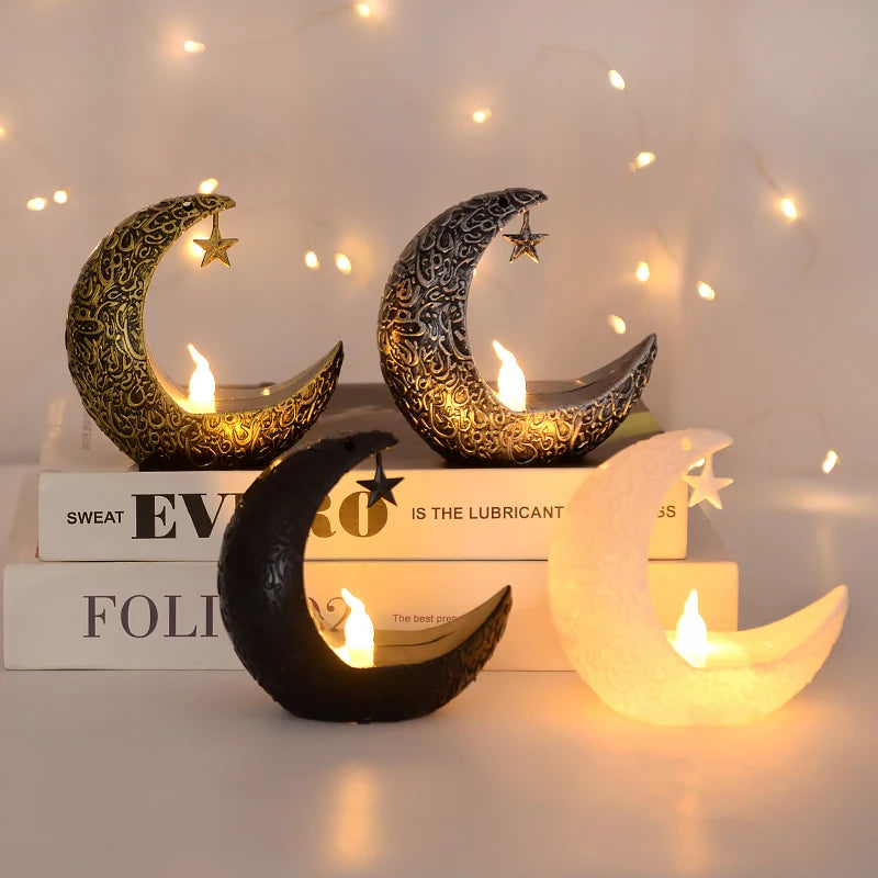 Led Lantern Light Moon Shape White