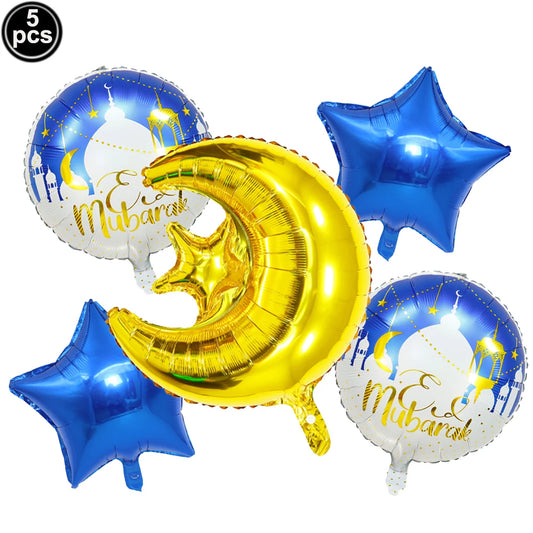 5PCs Ramadan Balloons Assorted 4