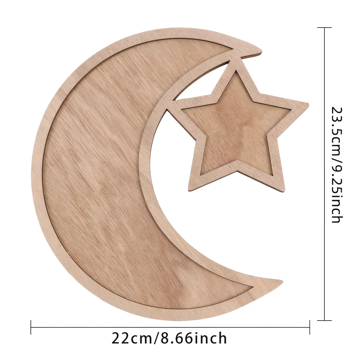 Ramadan Wooden Moon+Star Tray