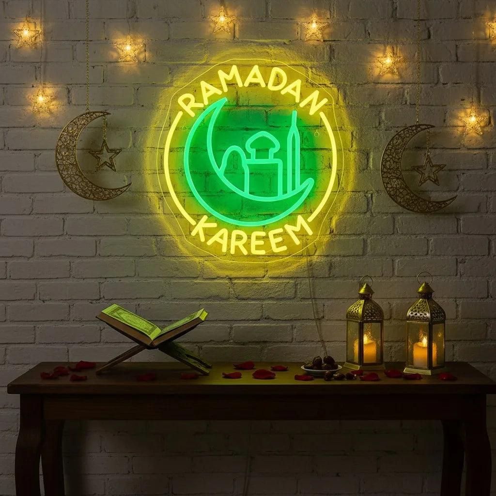 Ramadan Kareem Neon Sign Green/Yellow