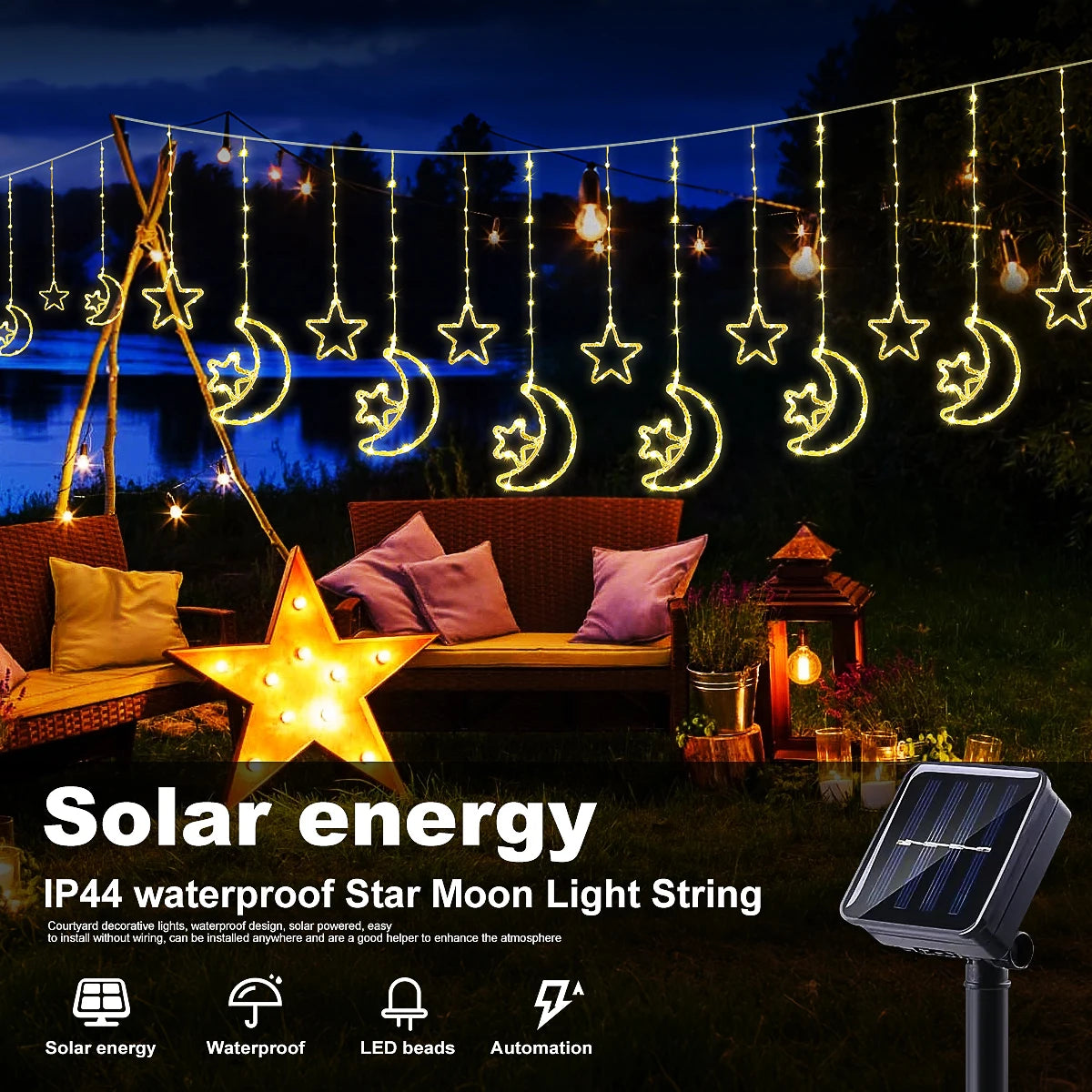 Solar Power Hanging Ramadan Lights 8