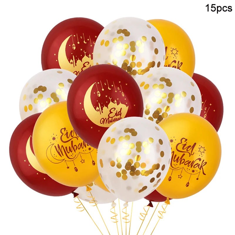 Gold/Red/White Eid Balloons