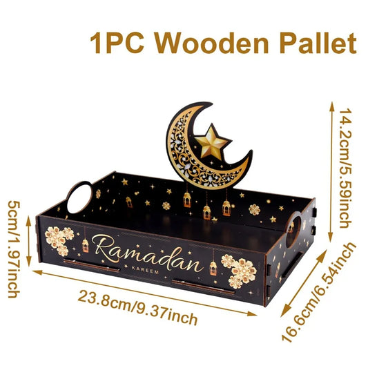 Black Wooden Ramadan Tray