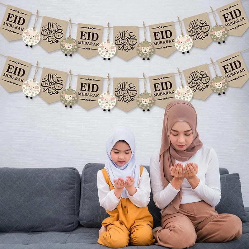 Eid Mubarak Hanging Paper Banner