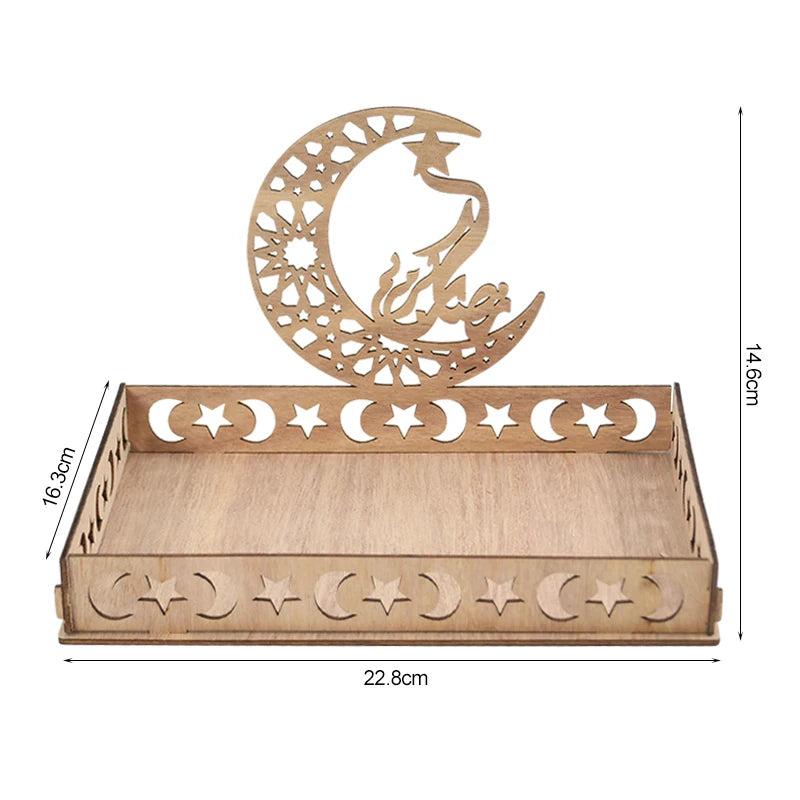Natural Wood Style Eid/Ramadan Food Tray (Various Designs)