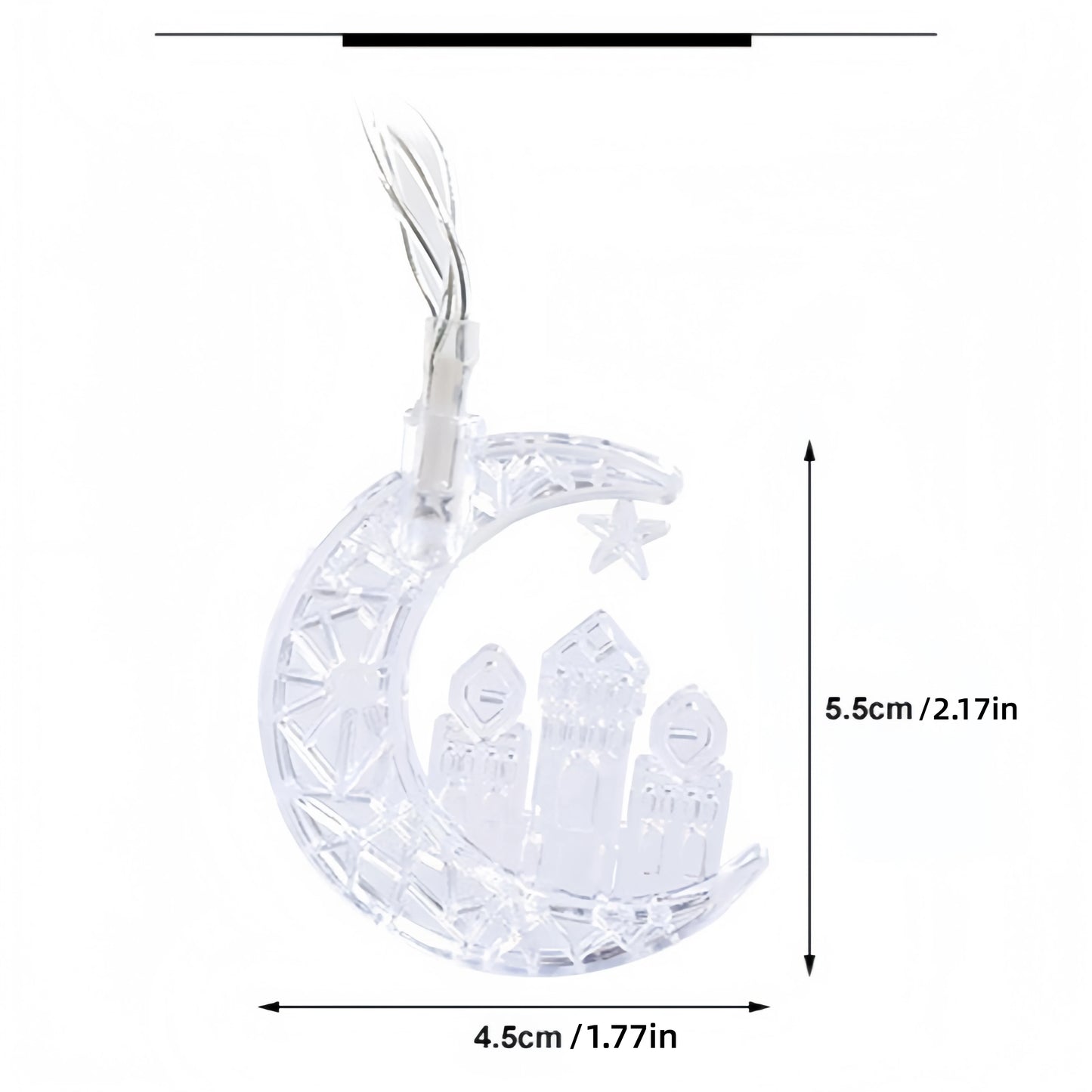 1PC LED Ramadan String Lights, 59.06/118.11in Ramadan Decorative Fairy Lights with Moon & Castle Designs, Battery-Powered