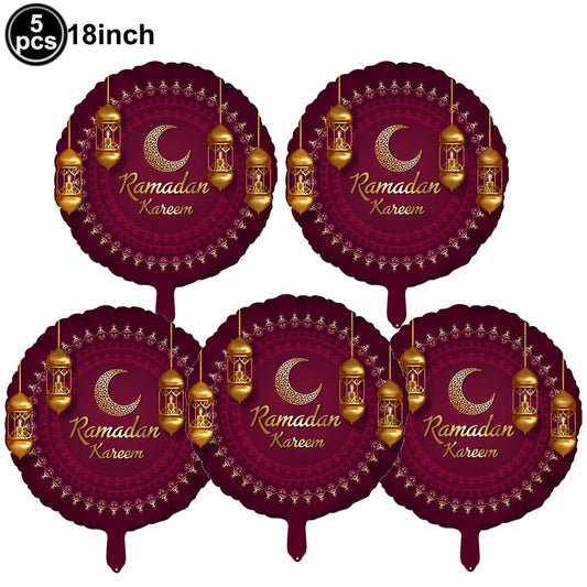 5PCs Ramadan Balloons Deep Sapphire
