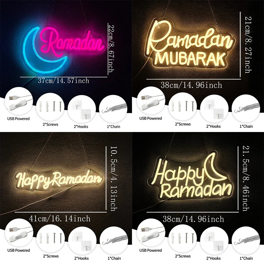 Ramadan USB Powered Neon Wall Lamp