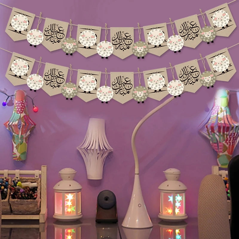 Eid Mubarak Hanging Paper Banner