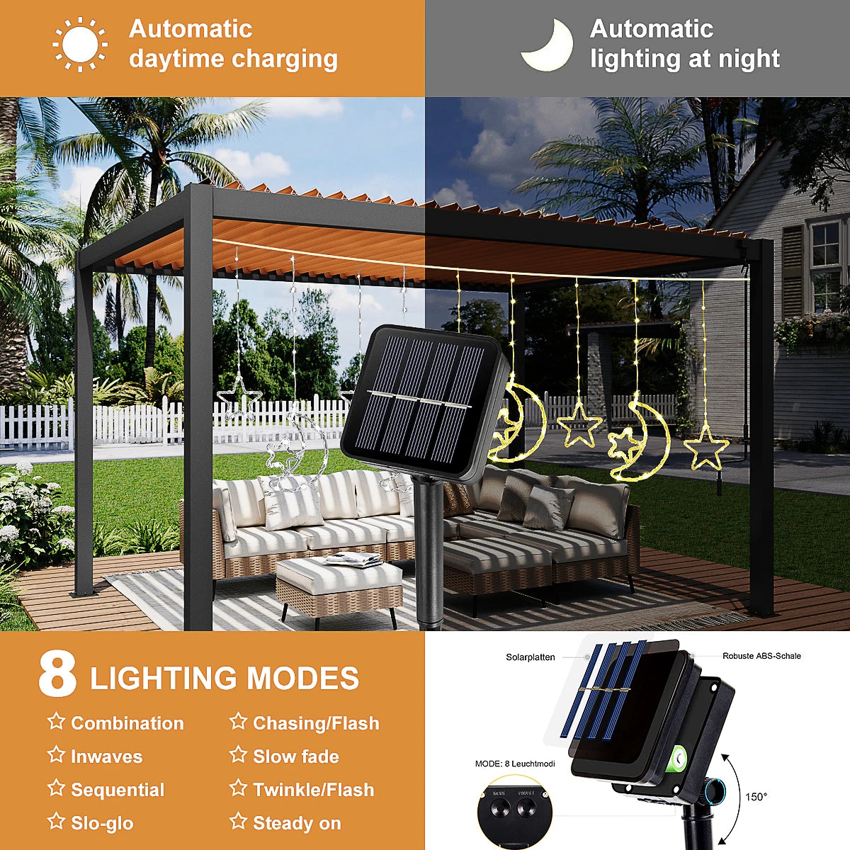 Solar Power Hanging Ramadan Lights 8