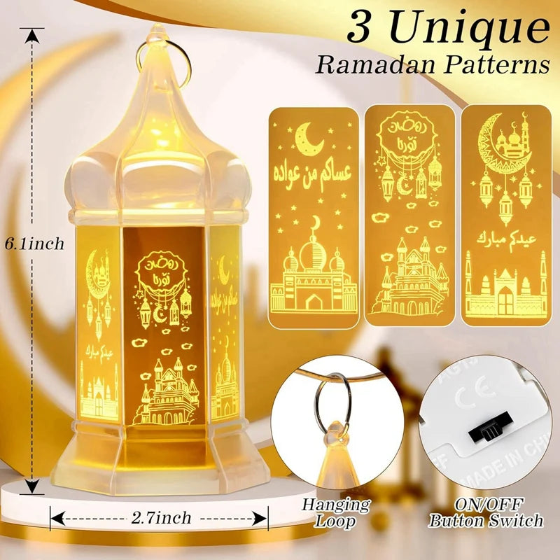 6 Pcs Ramadan Candle Lantern Lights