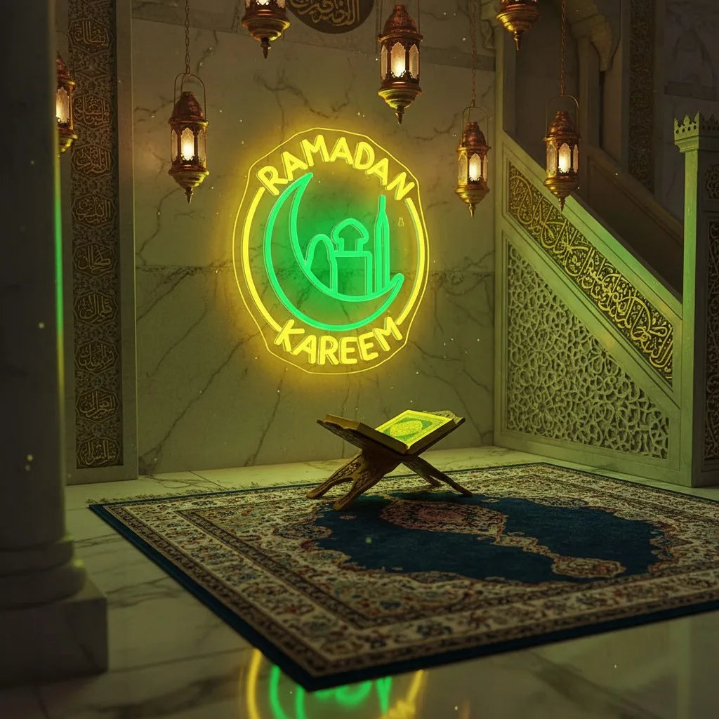 Ramadan Kareem Neon Sign Green/Yellow