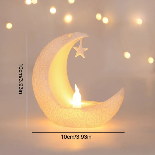 Led Lantern Light Moon Shape White