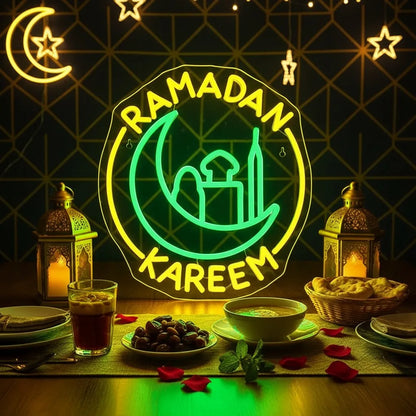 Ramadan Kareem Neon Sign Green/Yellow