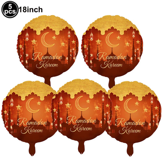 5PCs Ramadan Balloons Orange