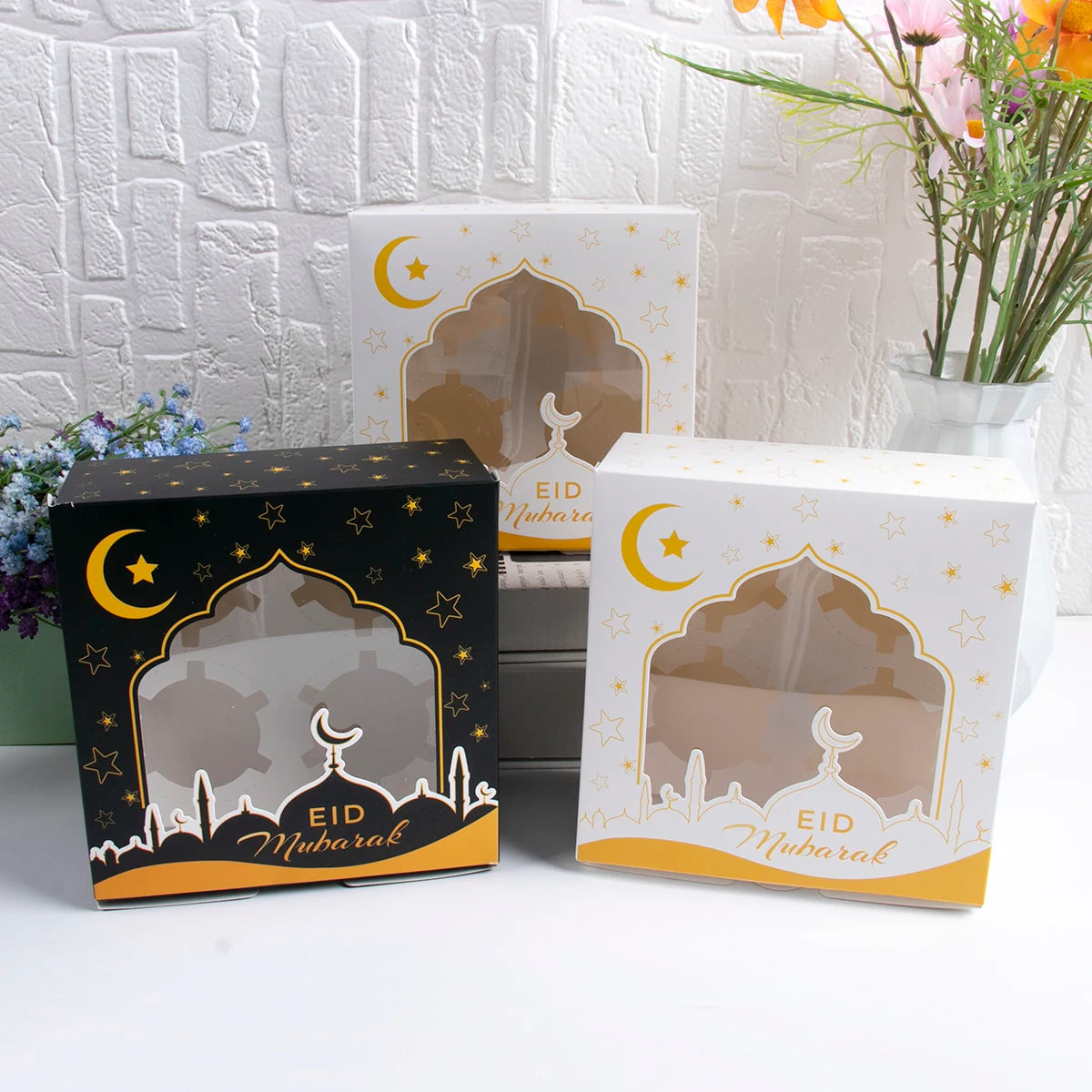 2/4pcs Black or White 16cm Eid Gift Boxes