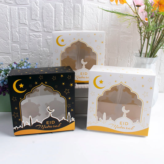 2/4pcs Black or White 16cm Eid Gift Boxes