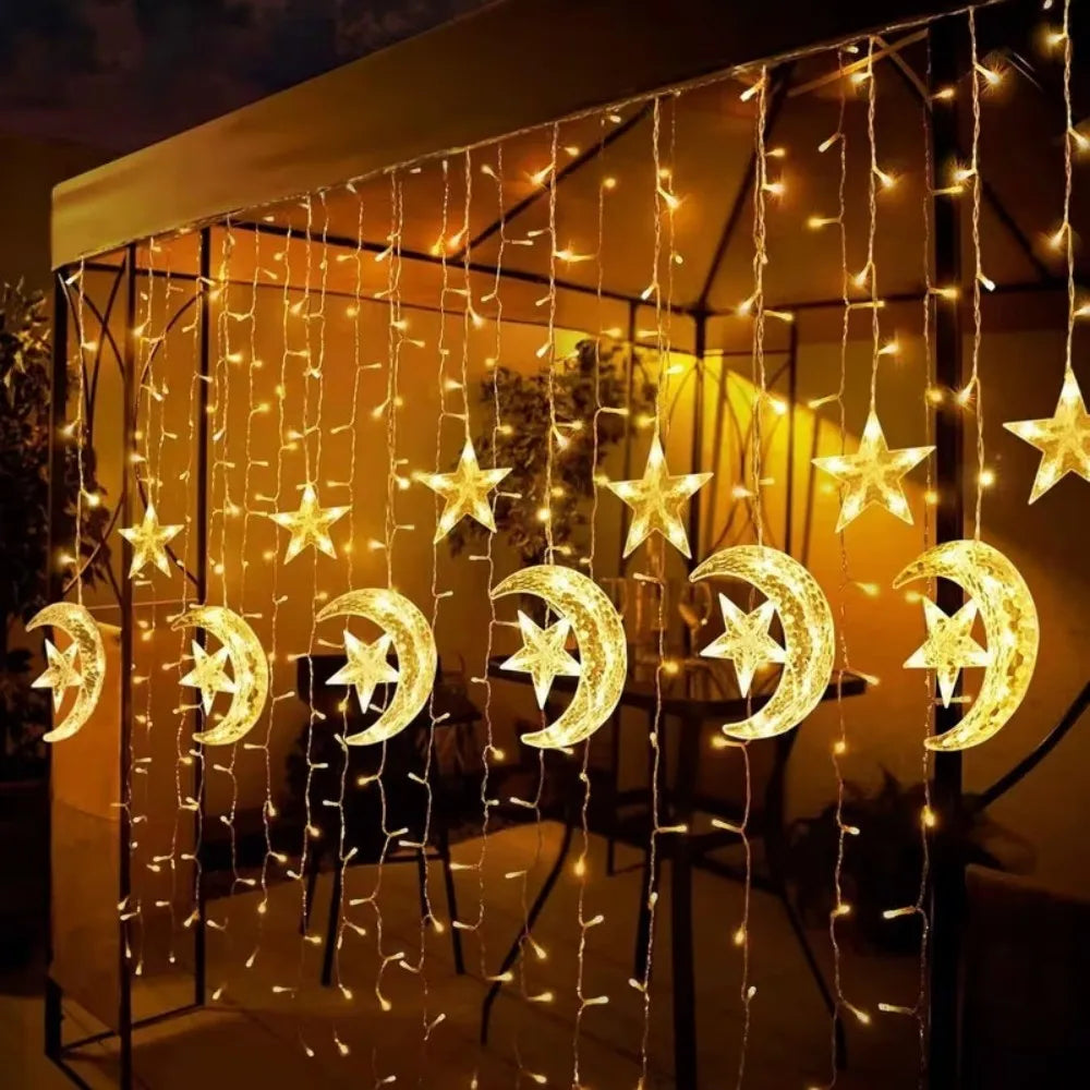 Moon and Star 3.5M String Lights Battery Powered