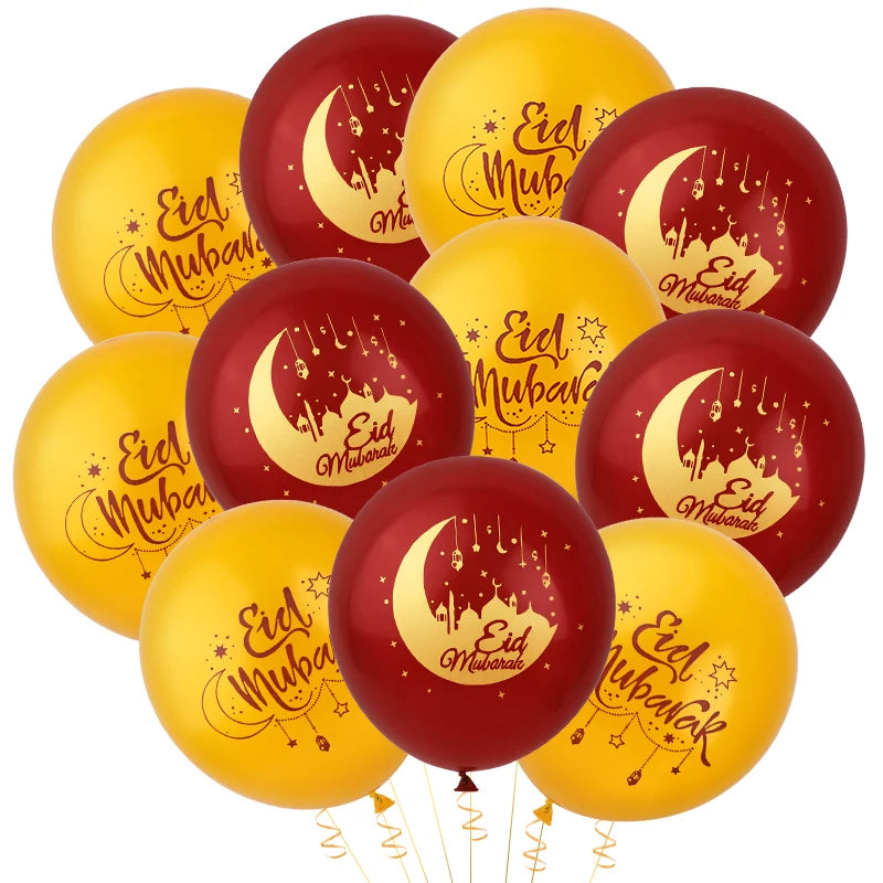 Gold/Red/White Eid Balloons