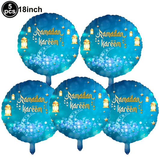 5PCs Ramadan Balloons Aqua
