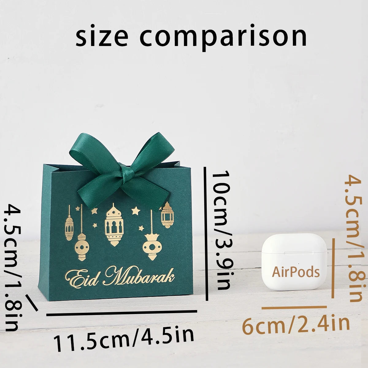 5Pcs Eid Gift Bag Set White/Green/Black/Yellow