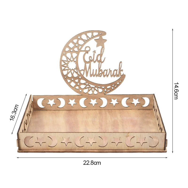 Natural Wood Style Eid/Ramadan Food Tray (Various Designs)