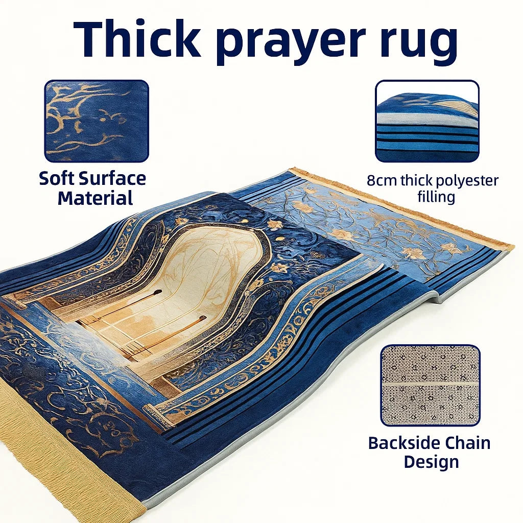 Prayer Mat with knee pad 70x110cm (White)