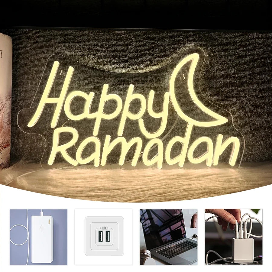 Ramadan USB Powered Neon Wall Lamp