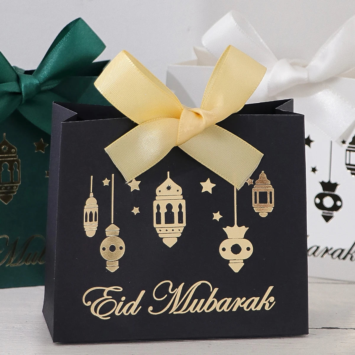 5Pcs Eid Gift Bag Set White/Green/Black/Yellow