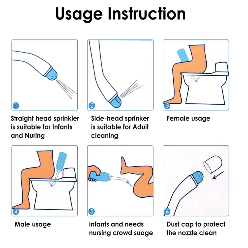 Sprayer Personal Cleaner Held Seat 500ml Toilet Bidet Tackle Washing Travel EVA Portable Bottle