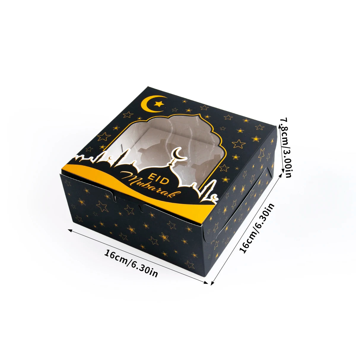 2/4pcs Black or White 16cm Eid Gift Boxes