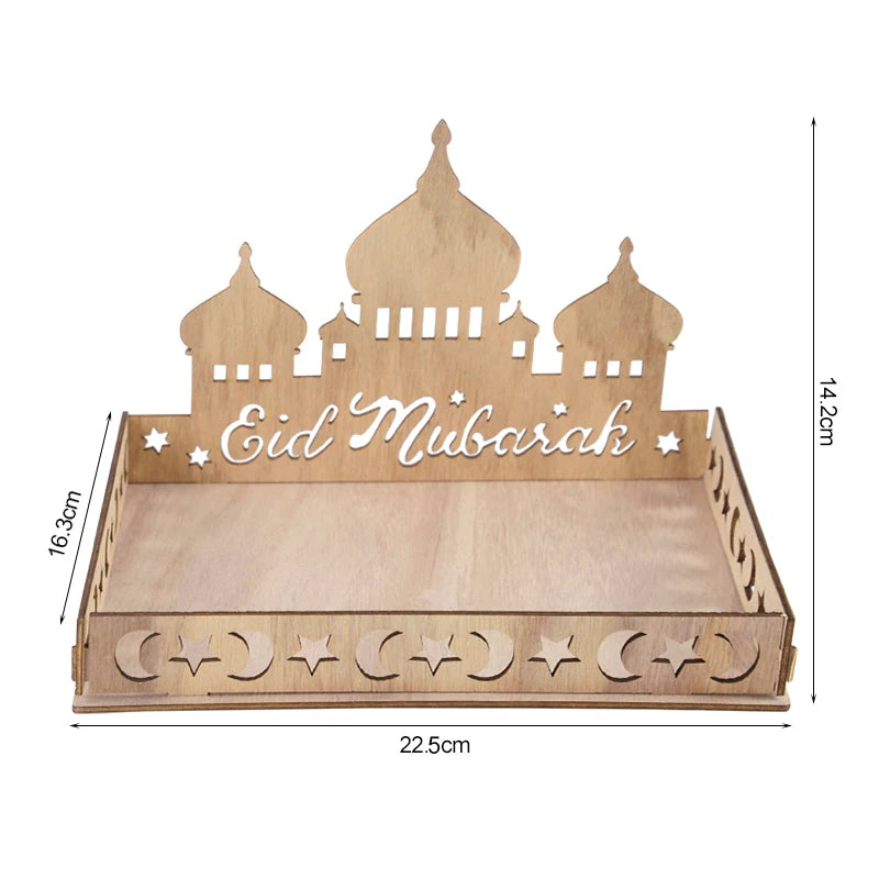 Natural Wood Style Eid/Ramadan Food Tray (Various Designs)