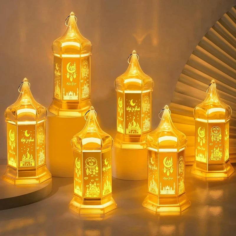 6 Pcs Ramadan Candle Lantern Lights