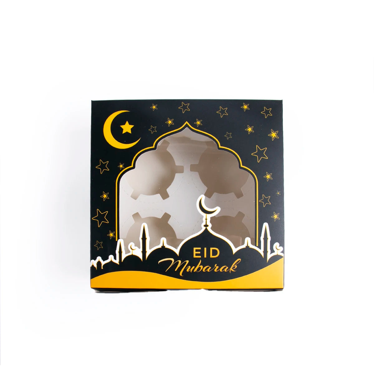 2/4pcs Black or White 16cm Eid Gift Boxes