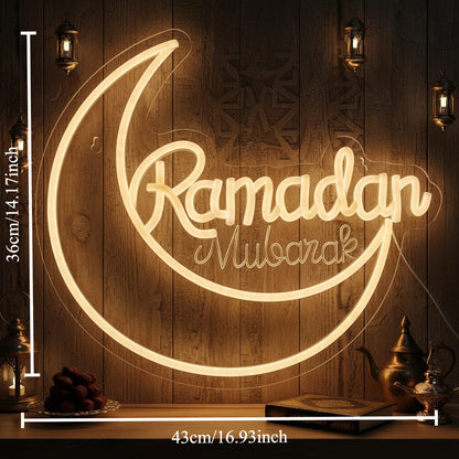 Ramadan Mubarak Neon Sign Moon