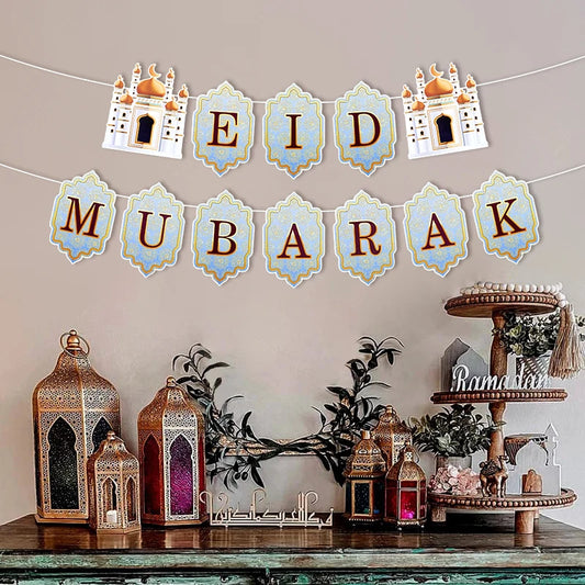 Eid/Ramadan Mubarak Hanging Bannerfor Home
