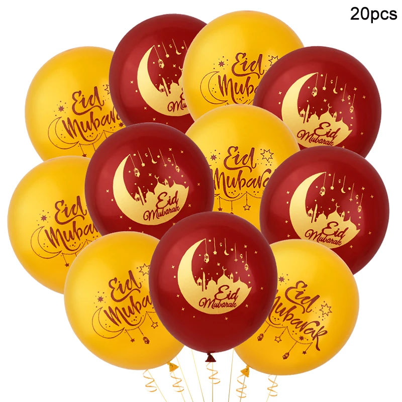 Gold/Red/White Eid Balloons