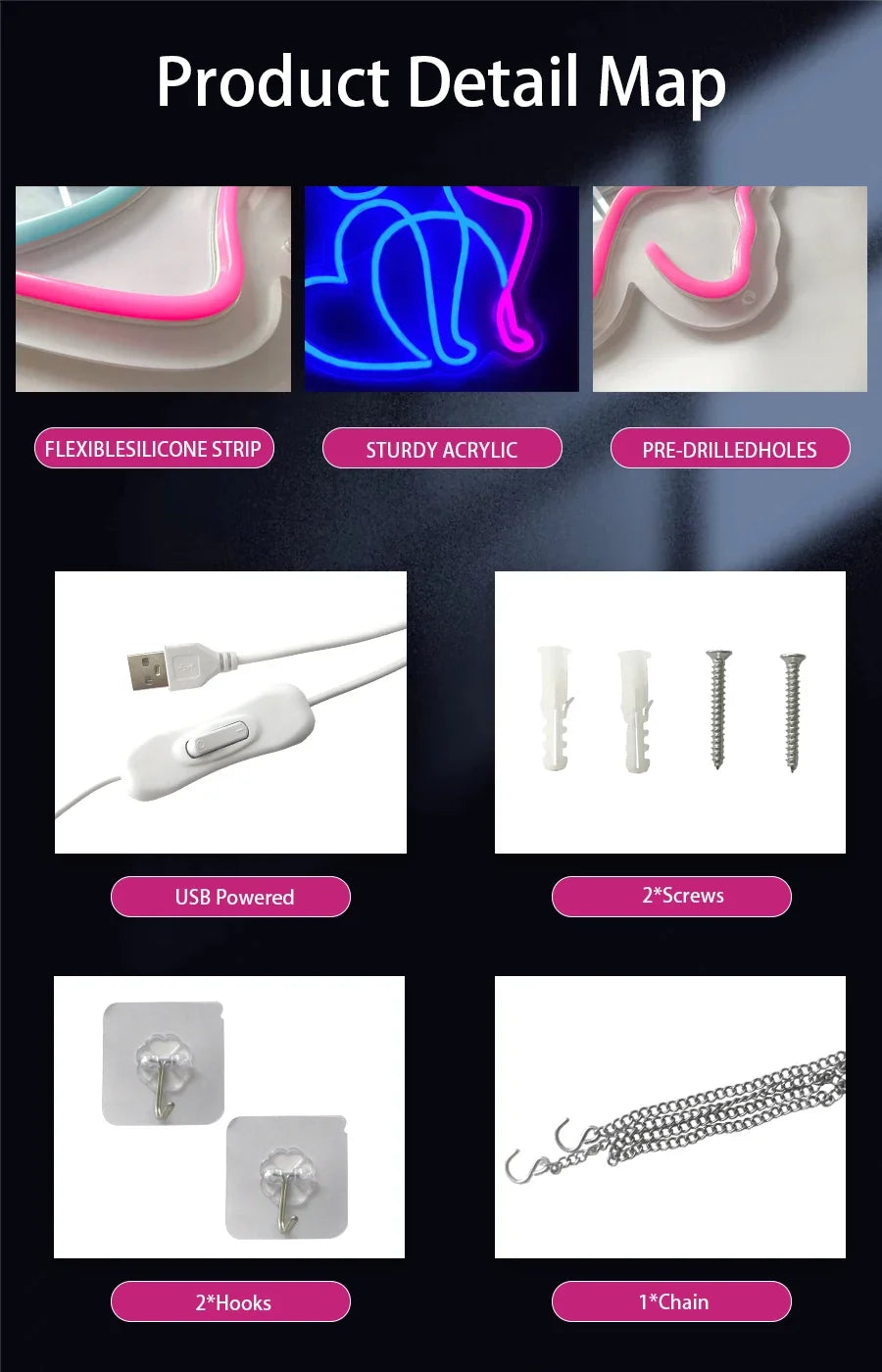 Ramadan USB Powered Neon Wall Lamp