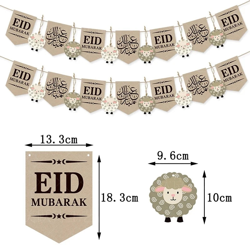 Eid Mubarak Hanging Paper Banner
