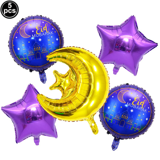 5PCs Ramadan Balloons Assorted 2