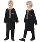 Boys Long Sleeve Kaftan/Abaya/Jubbah/Robe w/ Gold Trim (Black/Beige/Coffee/White)